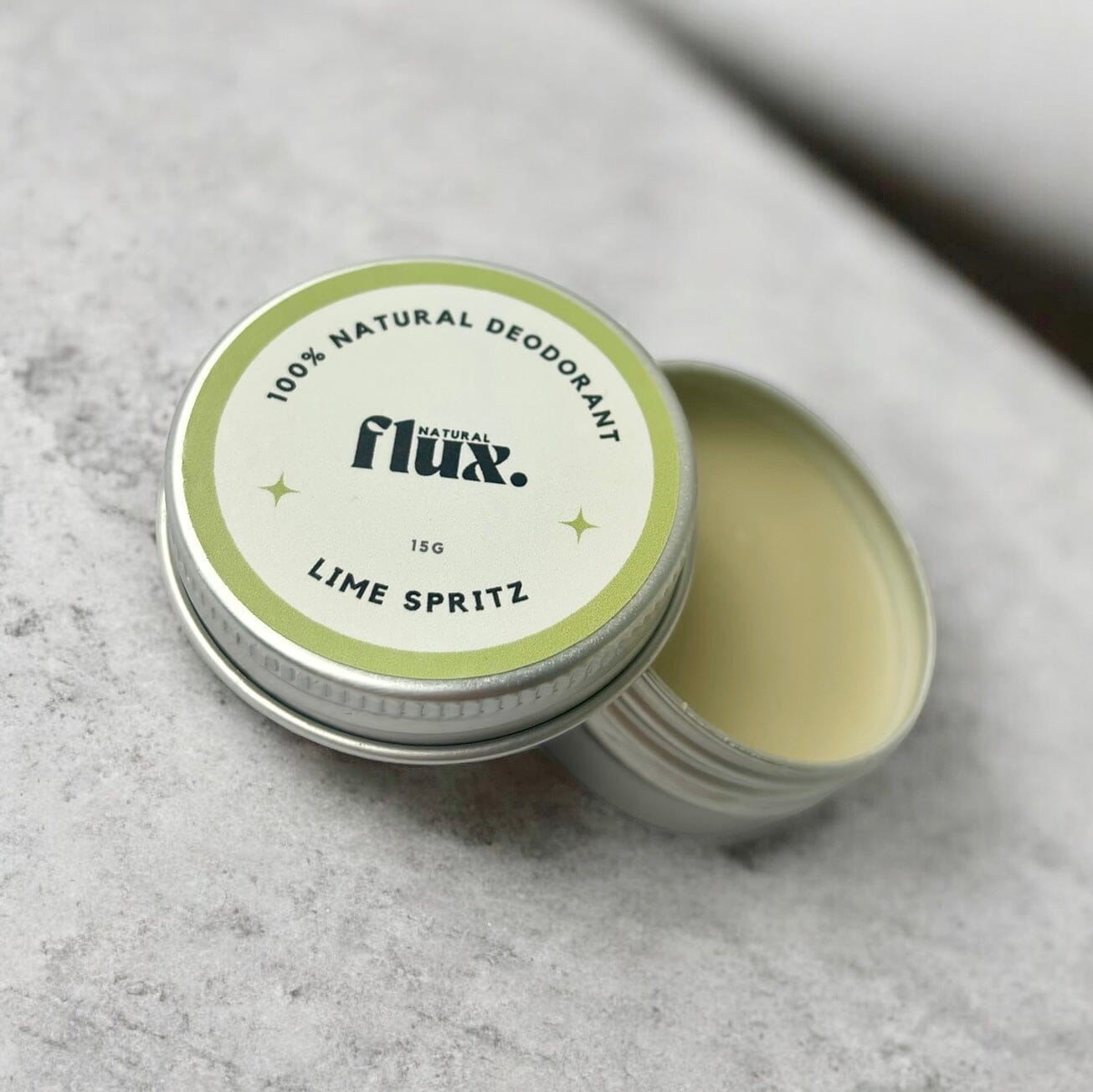 Natural Deodorant Balm - Travel Size 15g Deodorant FluxNatural Lime 