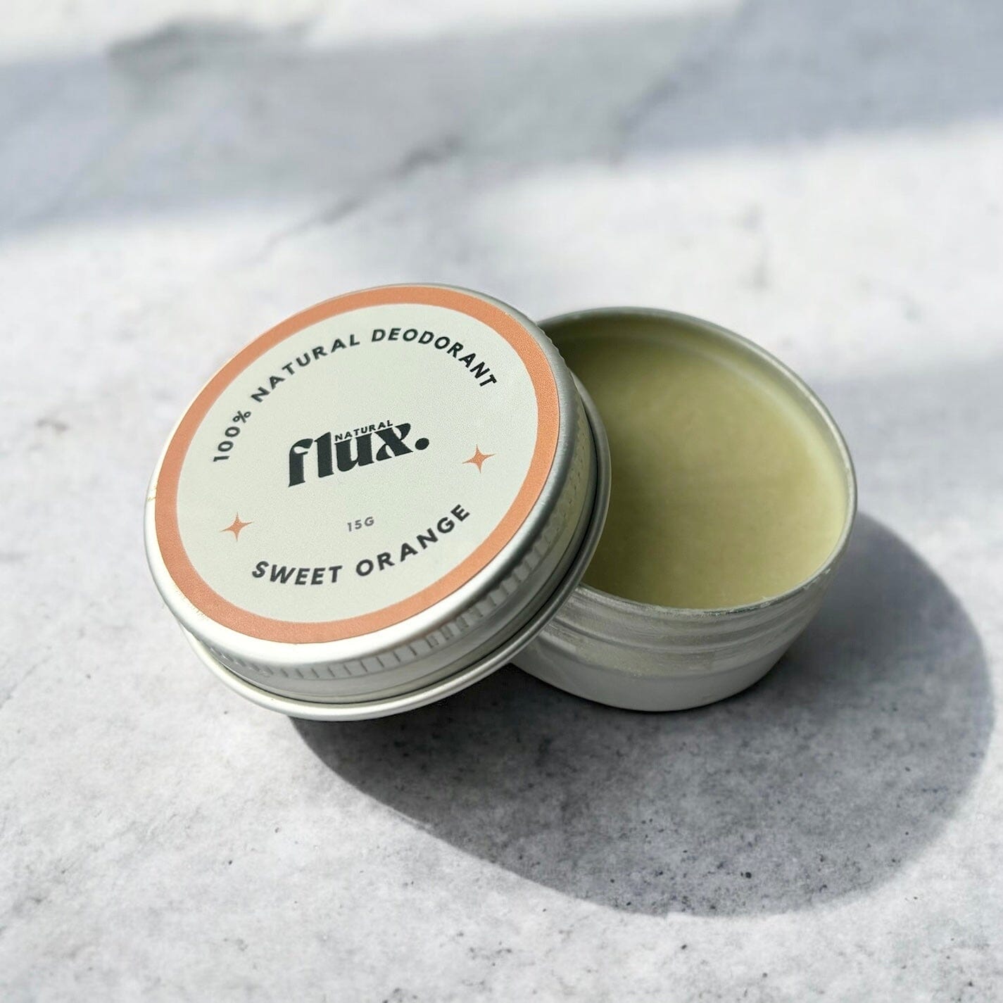 Natural Deodorant Balm - Travel Size 15g Deodorant FluxNatural Orange 